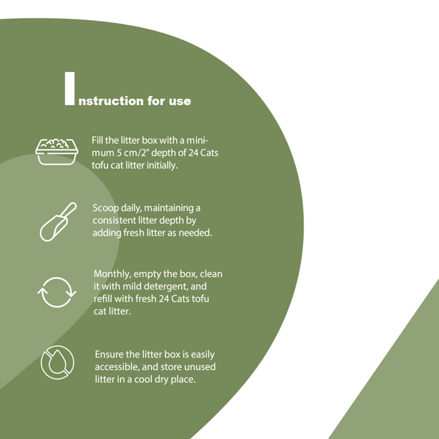 2mm Bigger Granules Less Dust - 24 CATS Pea Husks Natural Tofu Cat Litter 9KG/19.8lbs - Green Tea/Quick Clumping, Odor Control & Dust Free