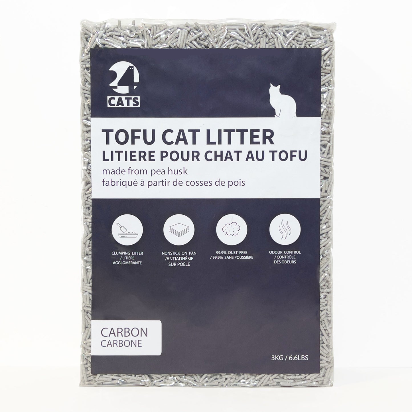 24 CATS Pea Husks Natural Tofu Cat Litter 6KG/13.2lbs - Carbon/Quick Clumping, Odor Control & Dust Free
