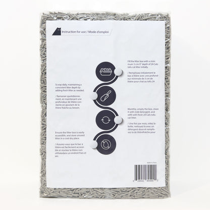 24 CATS Pea Husks Natural Tofu Cat Litter 6KG/13.2lbs - Carbon/Quick Clumping, Odor Control & Dust Free