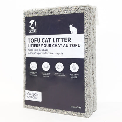 24 CATS Pea Husks Natural Tofu Cat Litter 6KG/13.2lbs - Carbon/Quick Clumping, Odor Control & Dust Free
